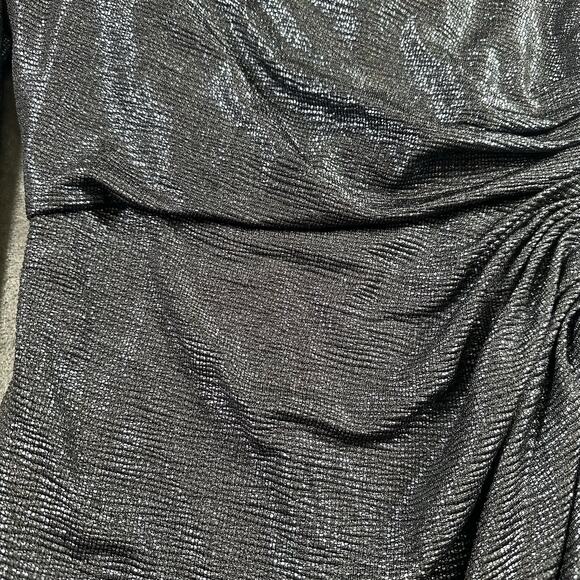 NW Nightway‎ Dress Womens 6 Navy Metallic One Shoulder Cocktail Mini - Picture 3 of 10